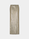 Midi skirt in hand-assembled gold mesh