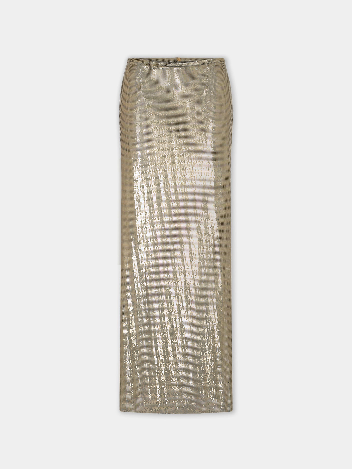Midi skirt in hand-assembled gold mesh
