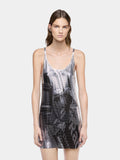 Robe mini débardeur Ohmori x Rabanne en mesh imprimé tablette de chocolat 