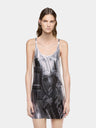 Robe mini débardeur Ohmori x Rabanne en mesh imprimé tablette de chocolat 