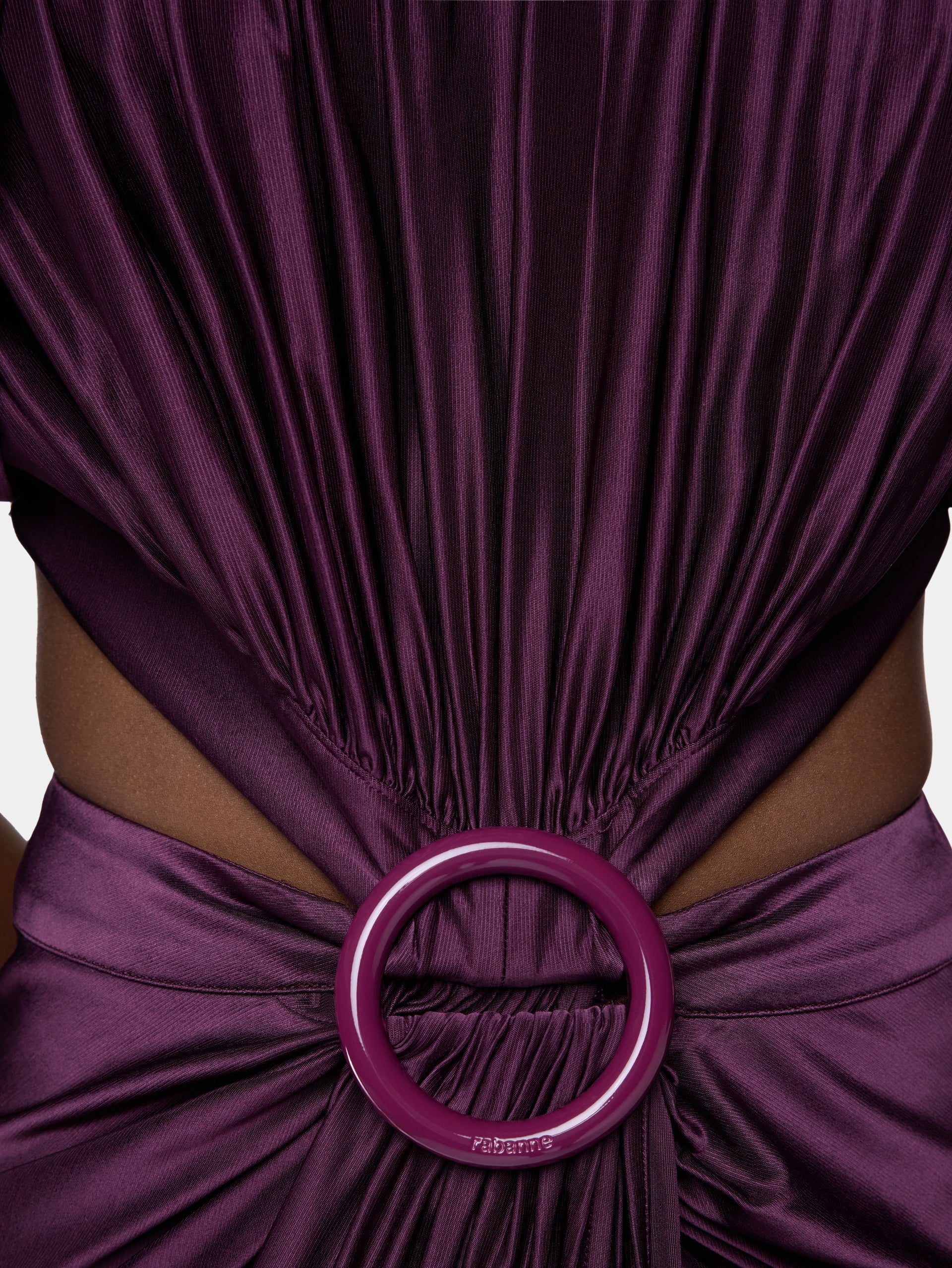 Midi magenta asymmetrical dress with ruched details