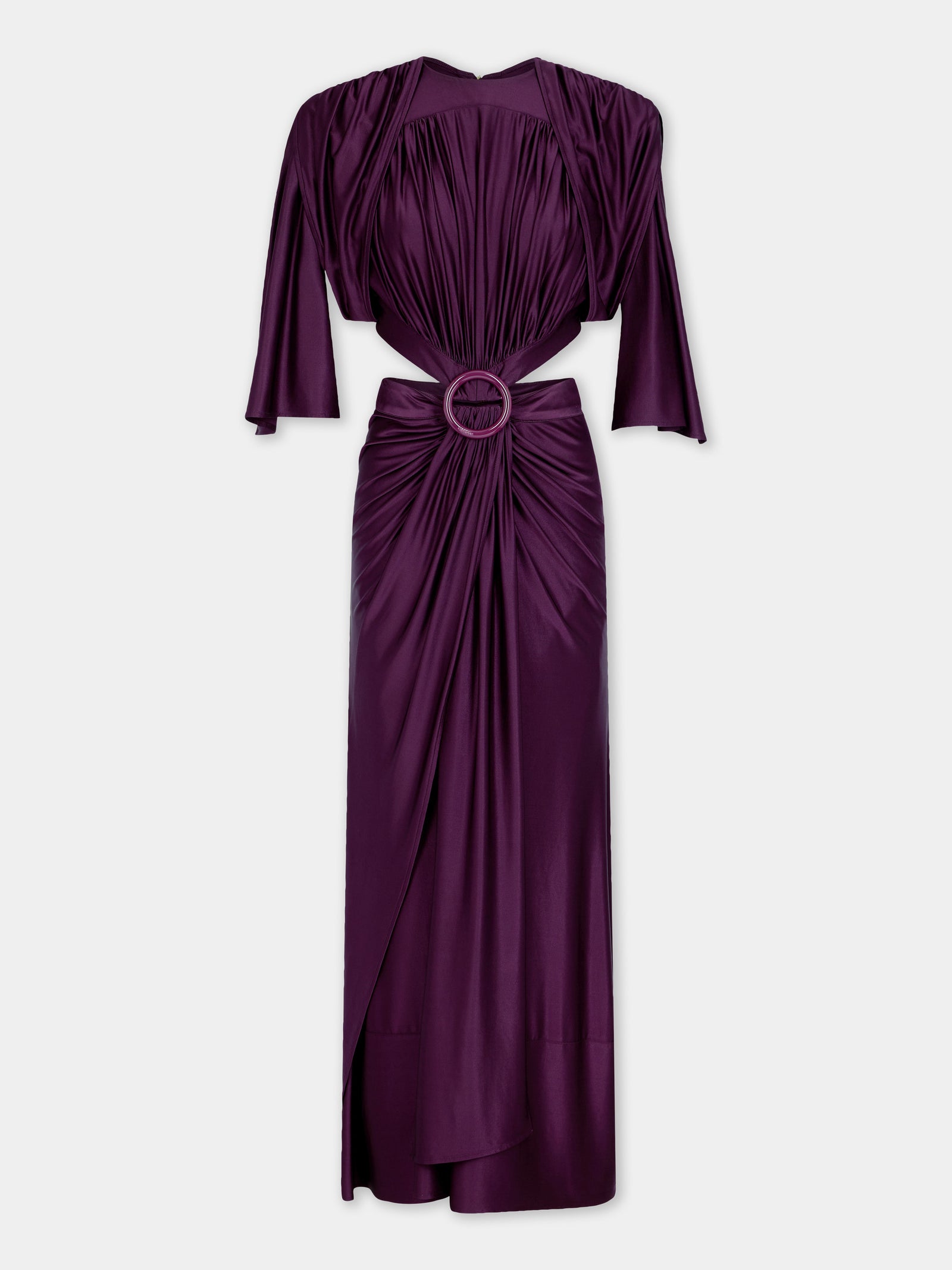 Robe midi asymétrique avec détails froncés  - Image 1