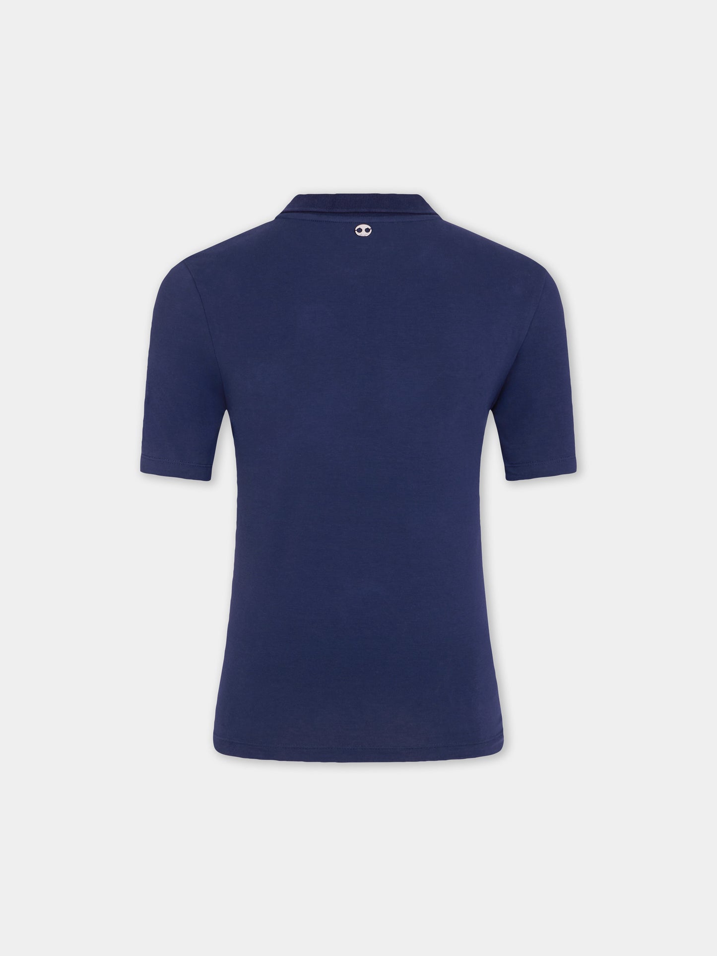 Top piercing bleu marine en jersey de coton 