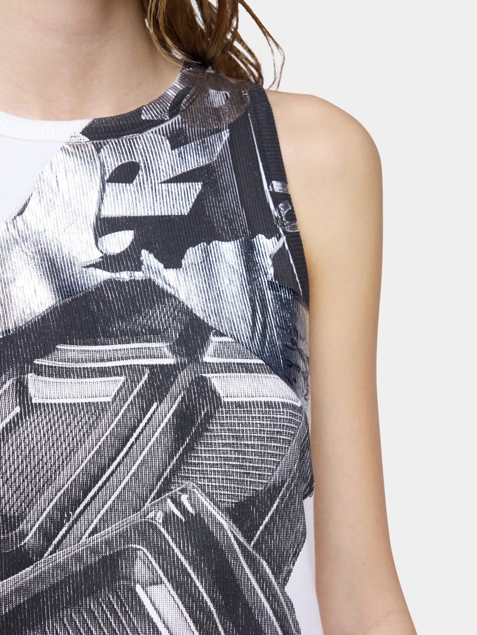 Ohmori x Rabanne chocolat print tank top