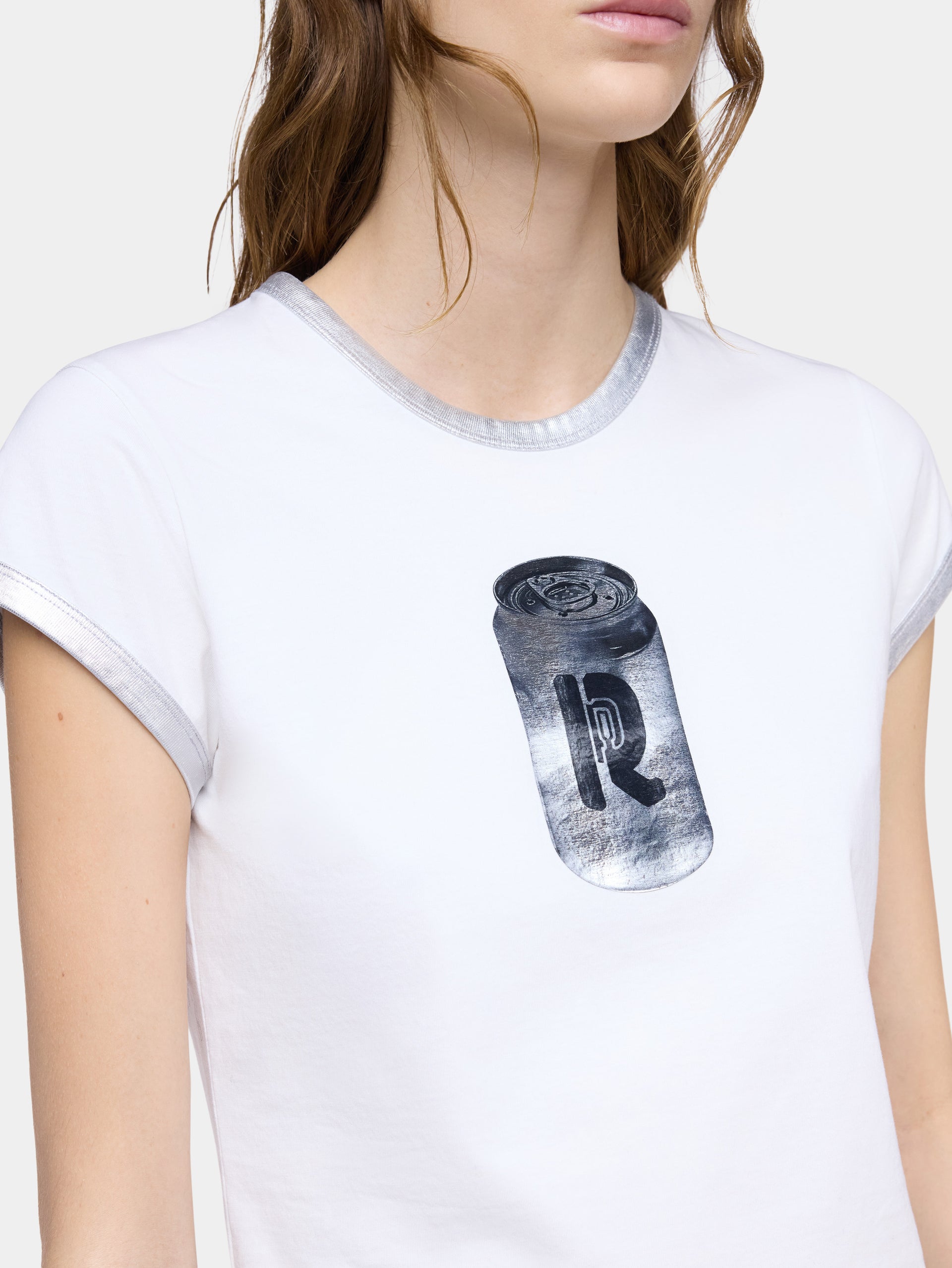 Ohmori x Rabanne can print t-shirt in white cotton