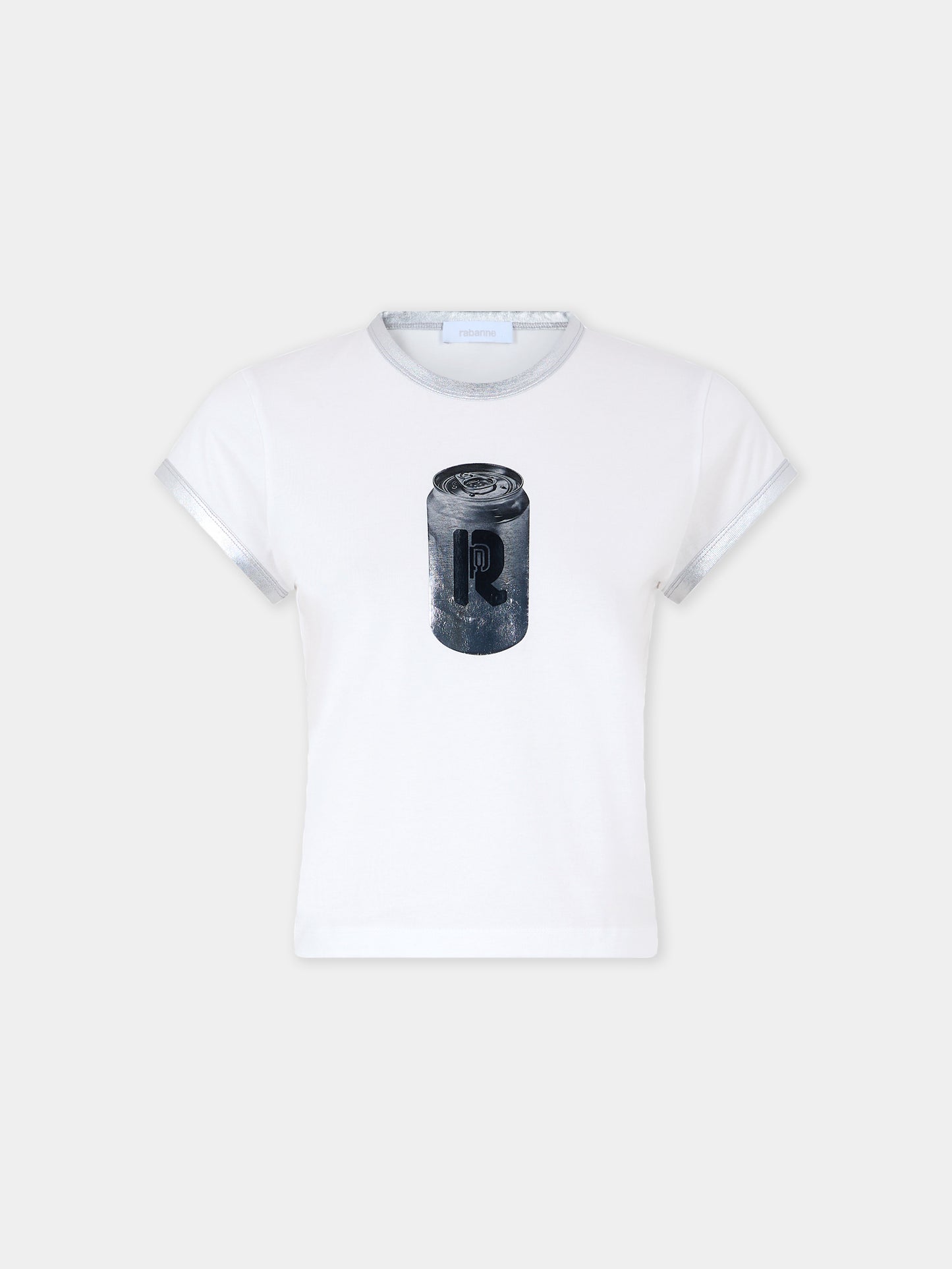 Ohmori x Rabanne can print t-shirt in white cotton