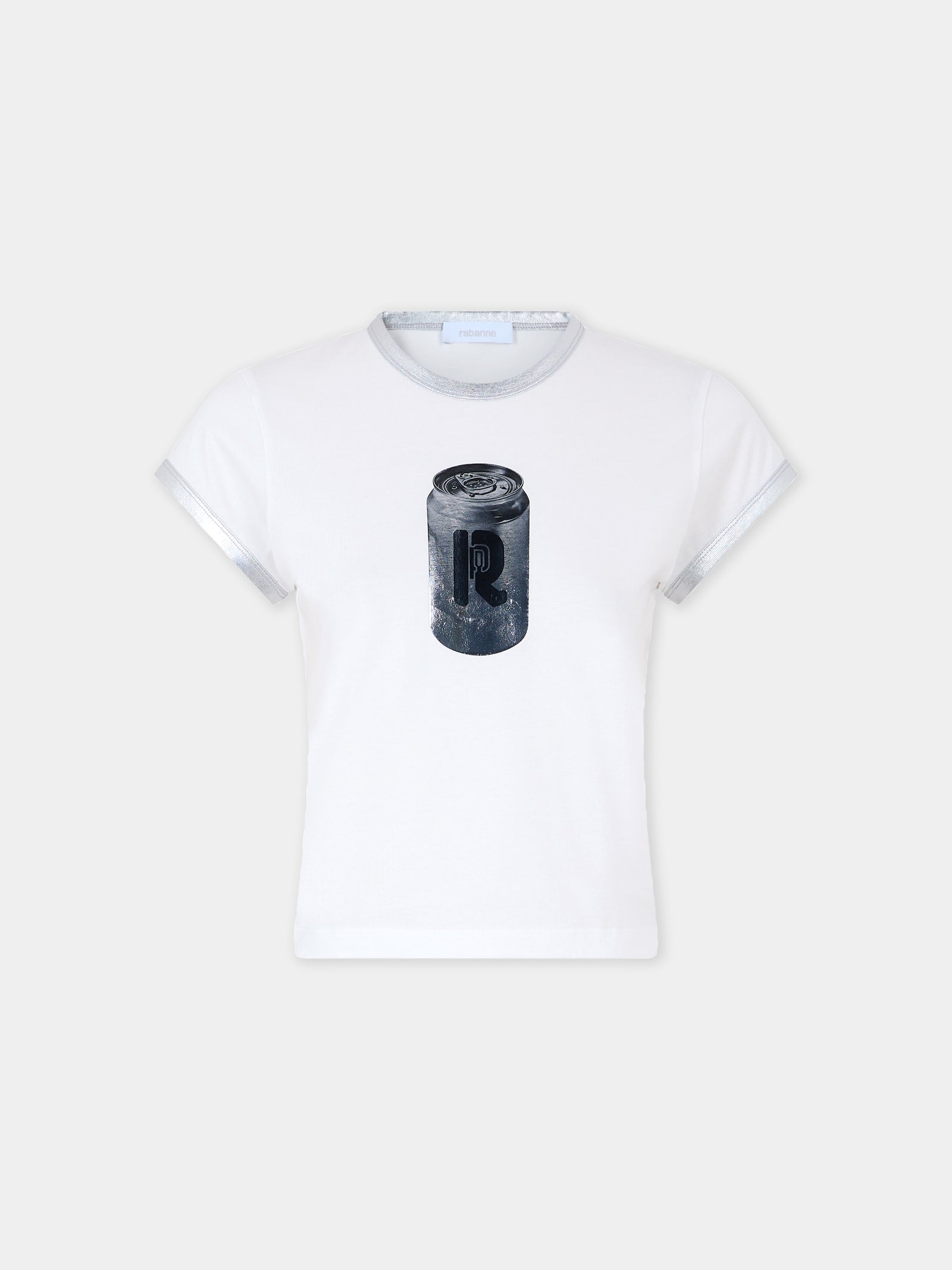 Ohmori x Rabanne can print t-shirt in white cotton - Image 1