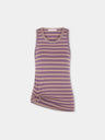 Striped piercing tank top in viscose jersey