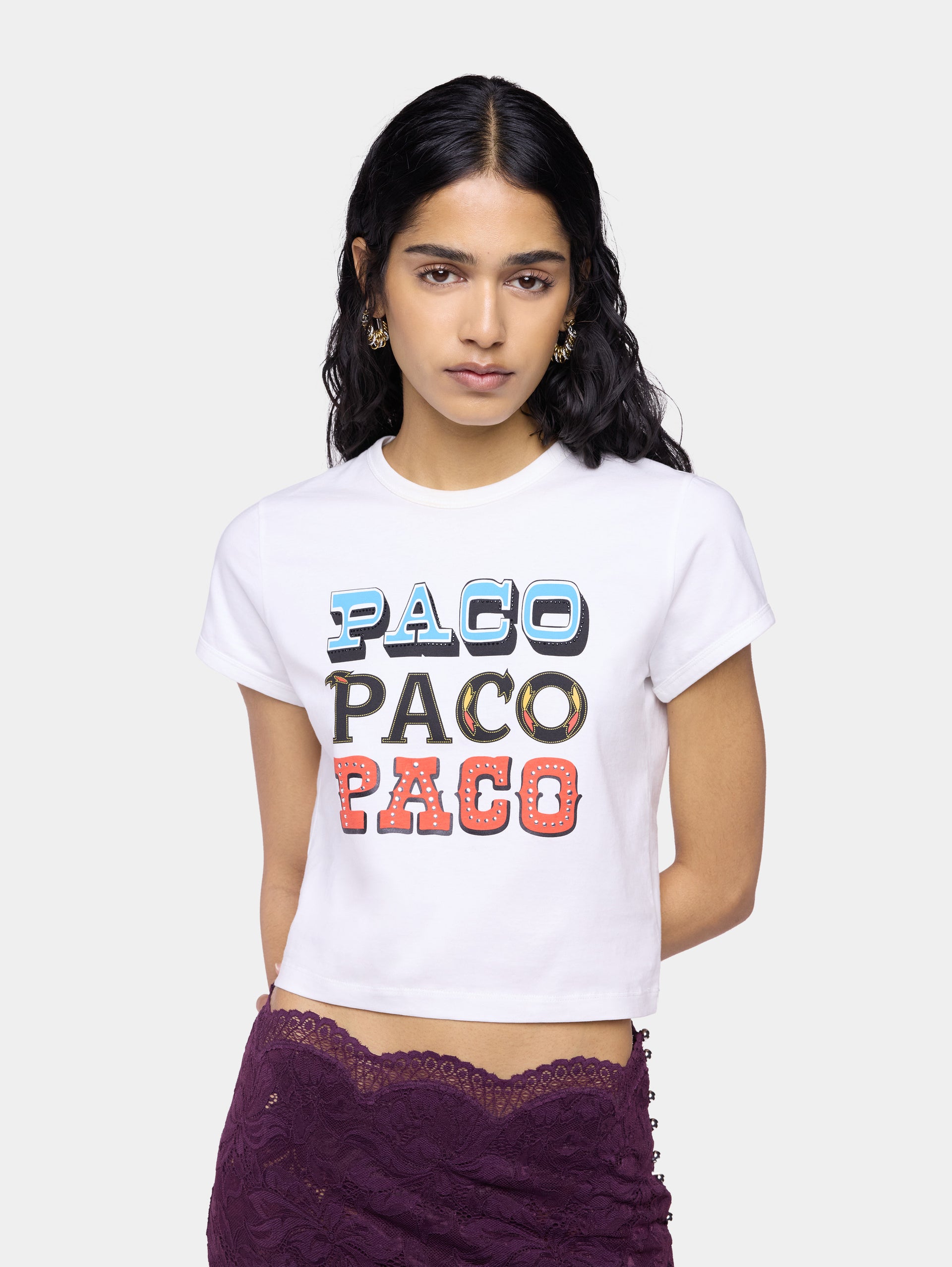 Paco printed t-shirt in white cotton