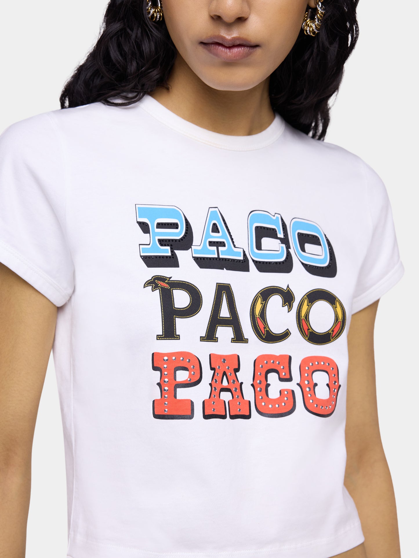 Paco printed t-shirt in white cotton