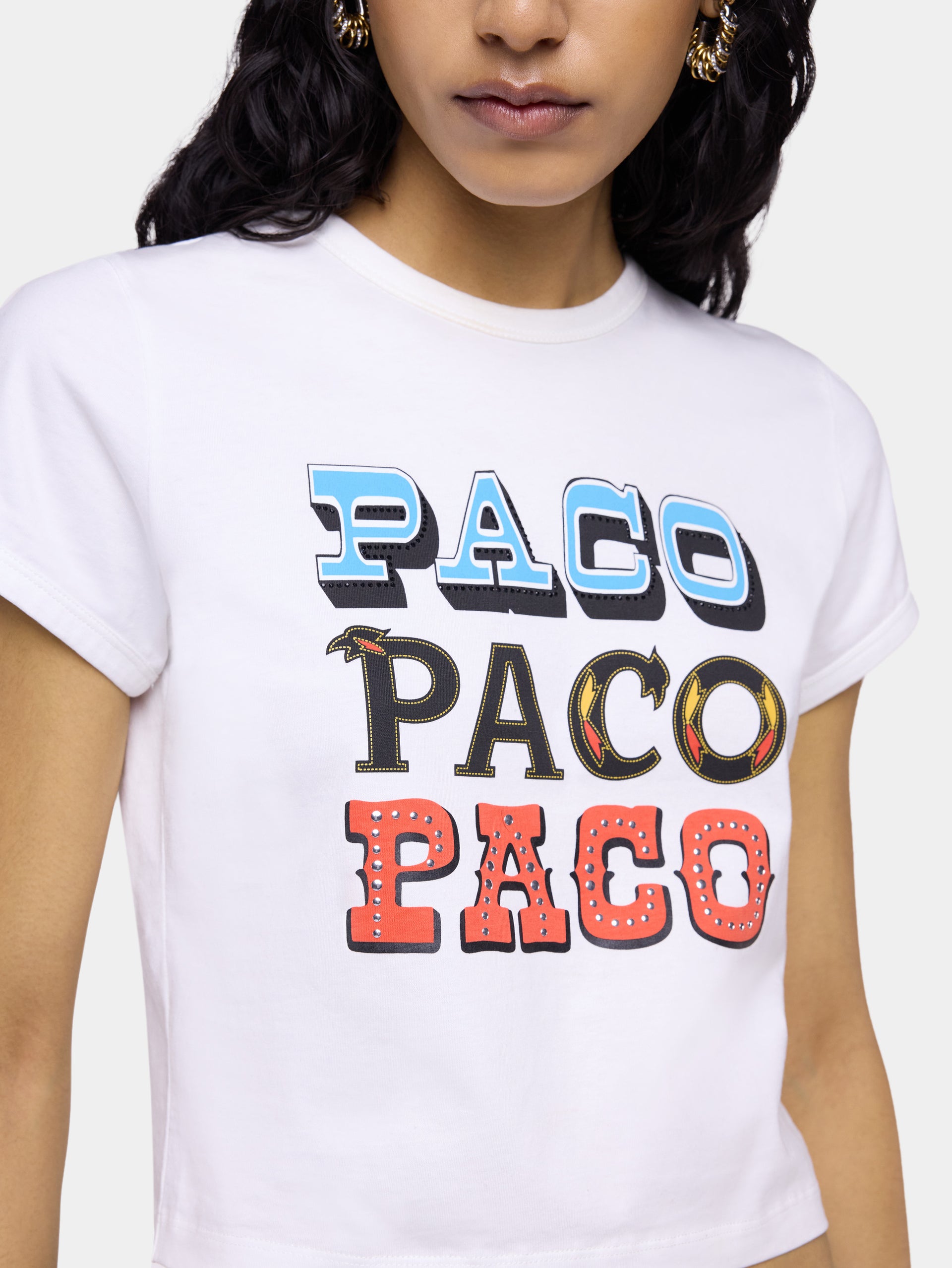 Paco printed t-shirt in white cotton