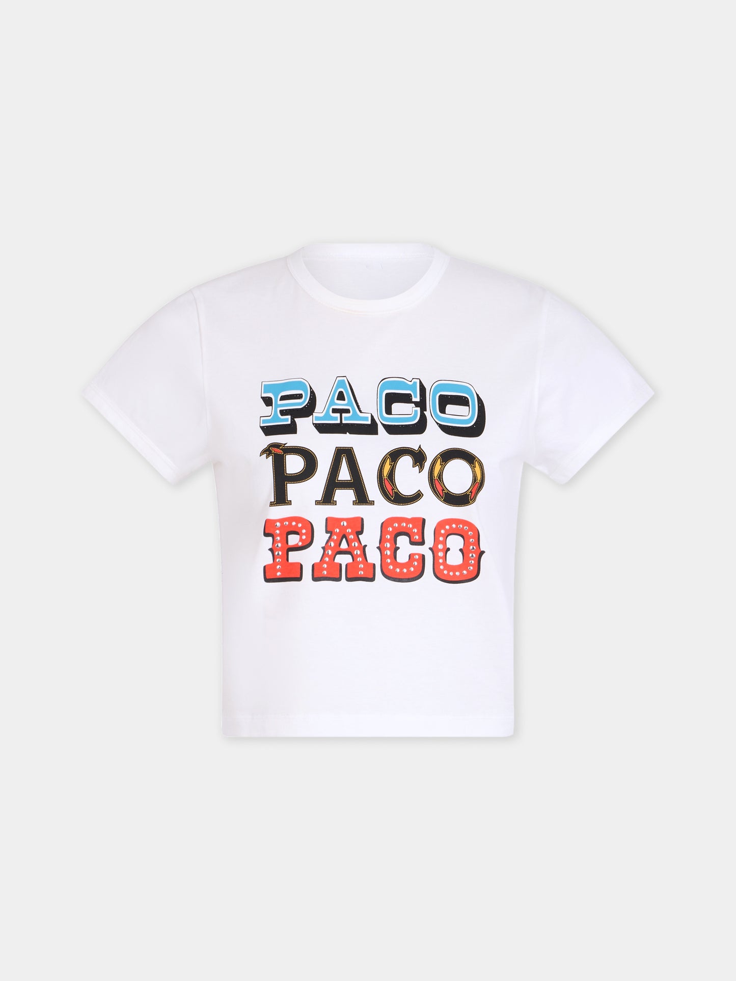 Paco printed t-shirt in white cotton