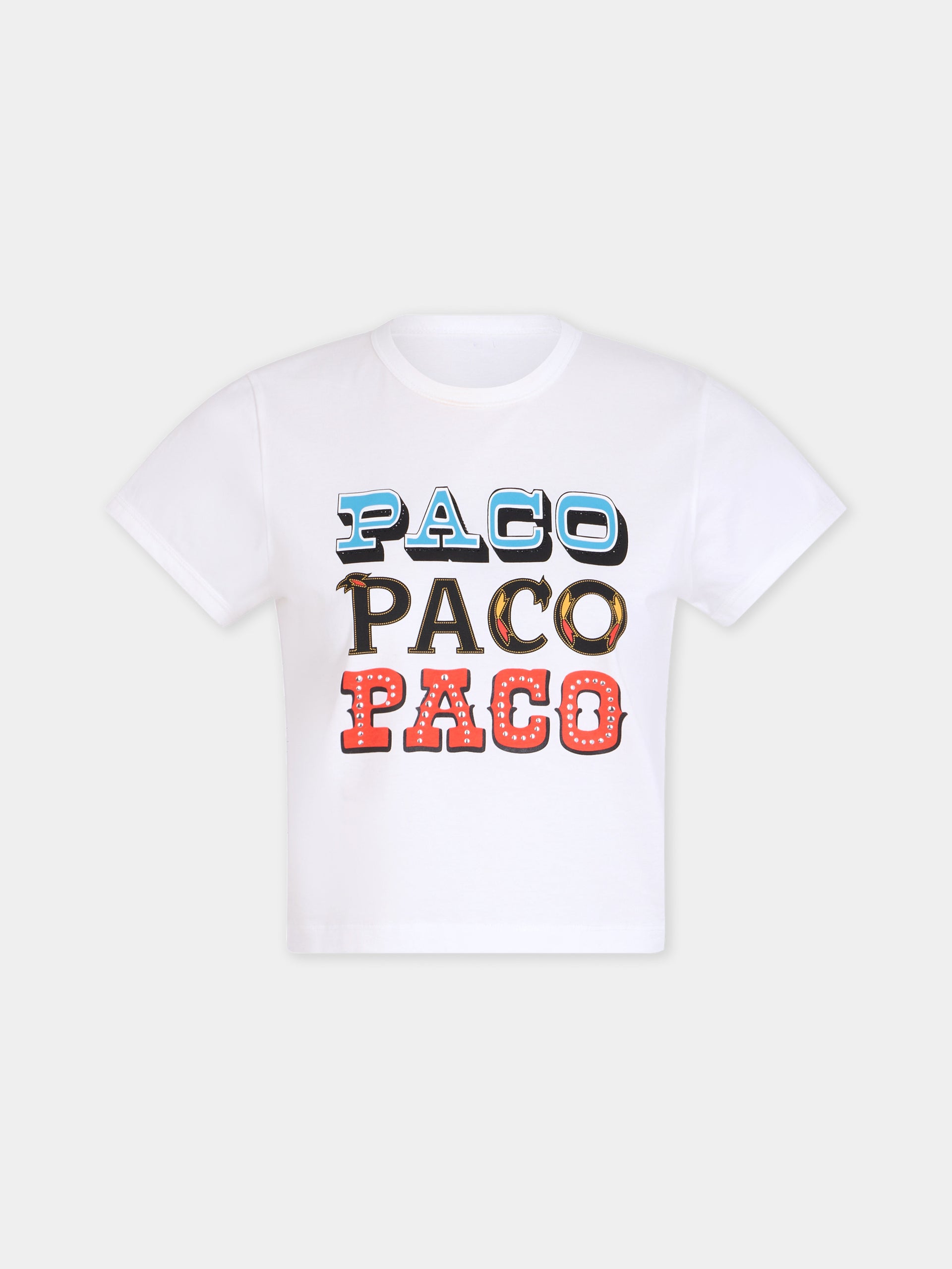 Paco printed t-shirt in white cotton