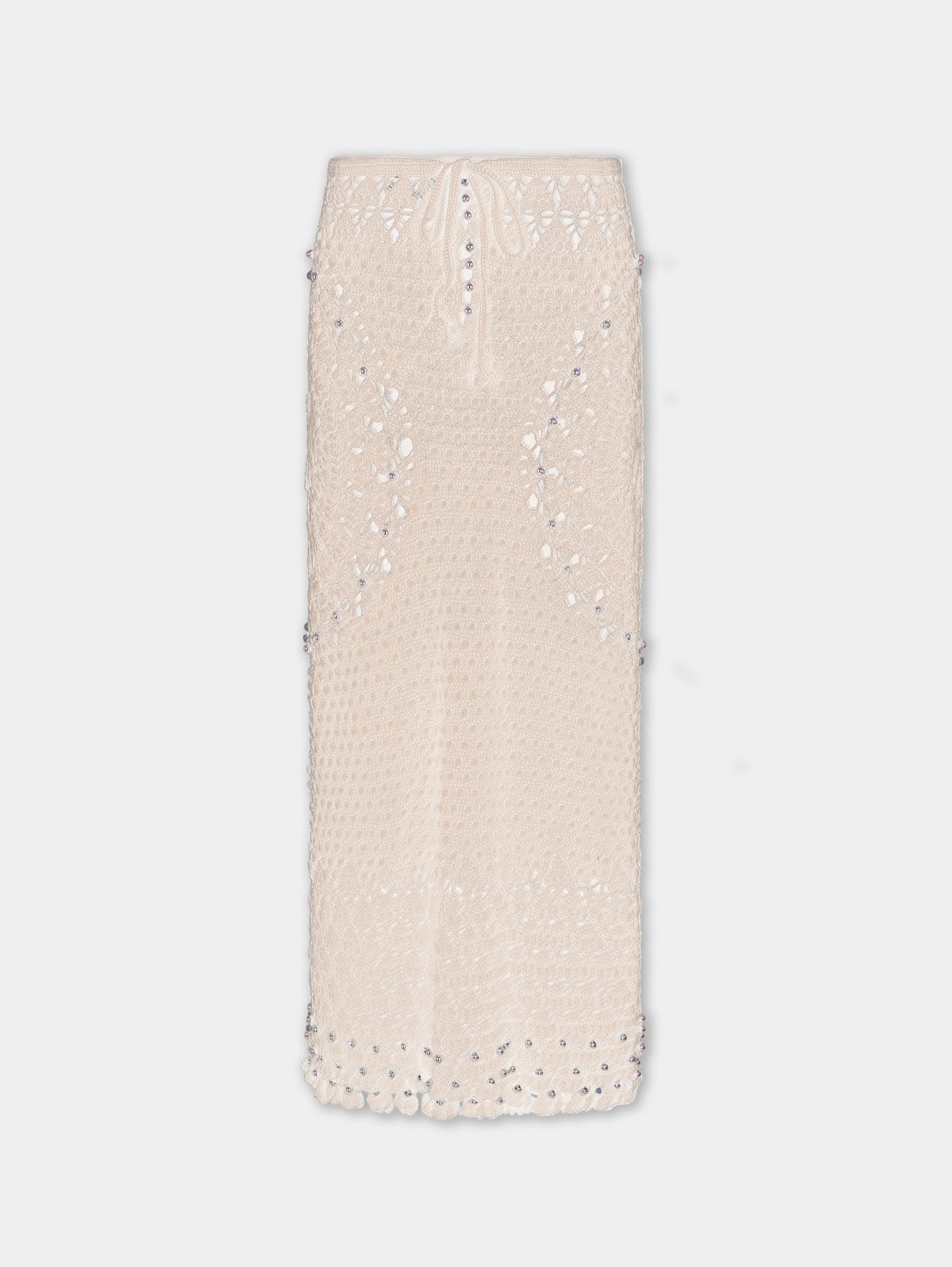 Handmade midi skirt in ecru crochet