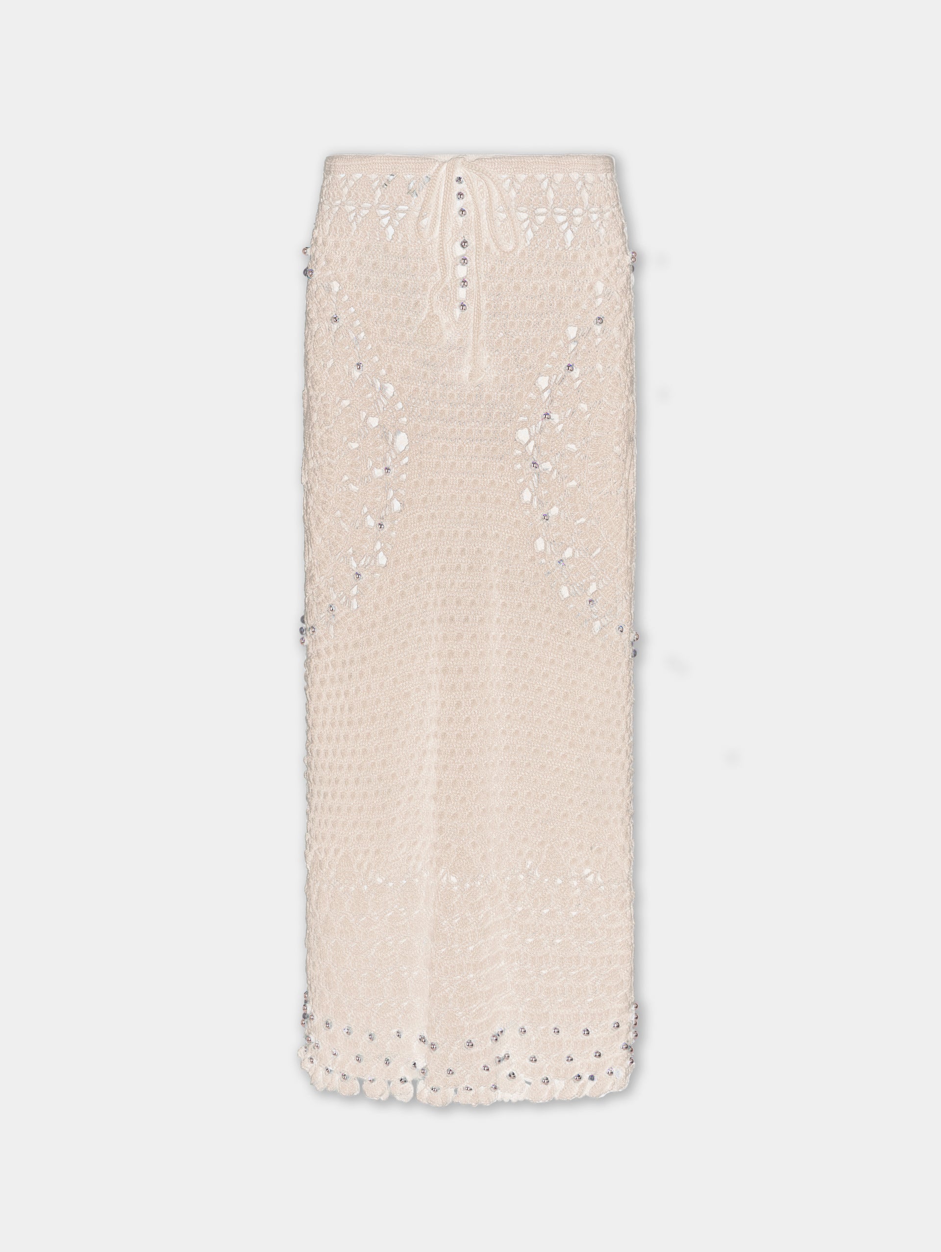 Handmade midi skirt in ecru crochet