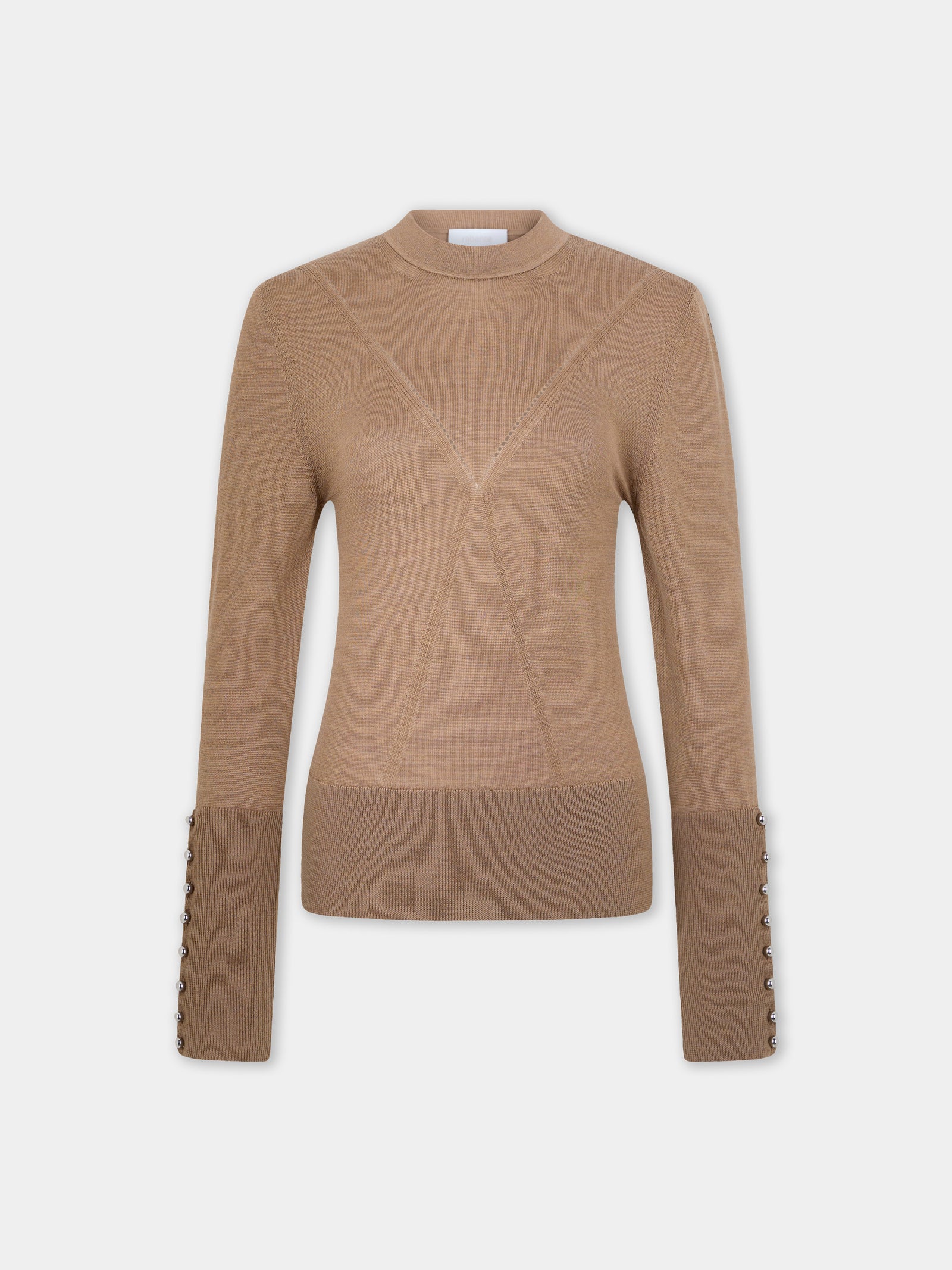 Camel wool long-sleeve sweater - Image 1