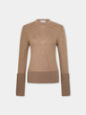 Camel wool long-sleeve sweater