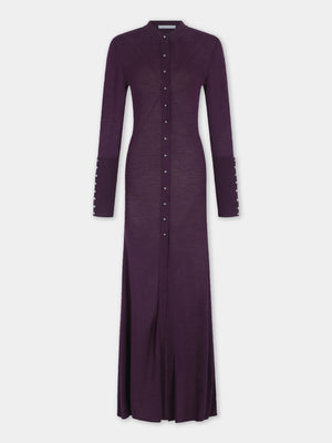 Magenta wool long-sleeve cardigan - XS