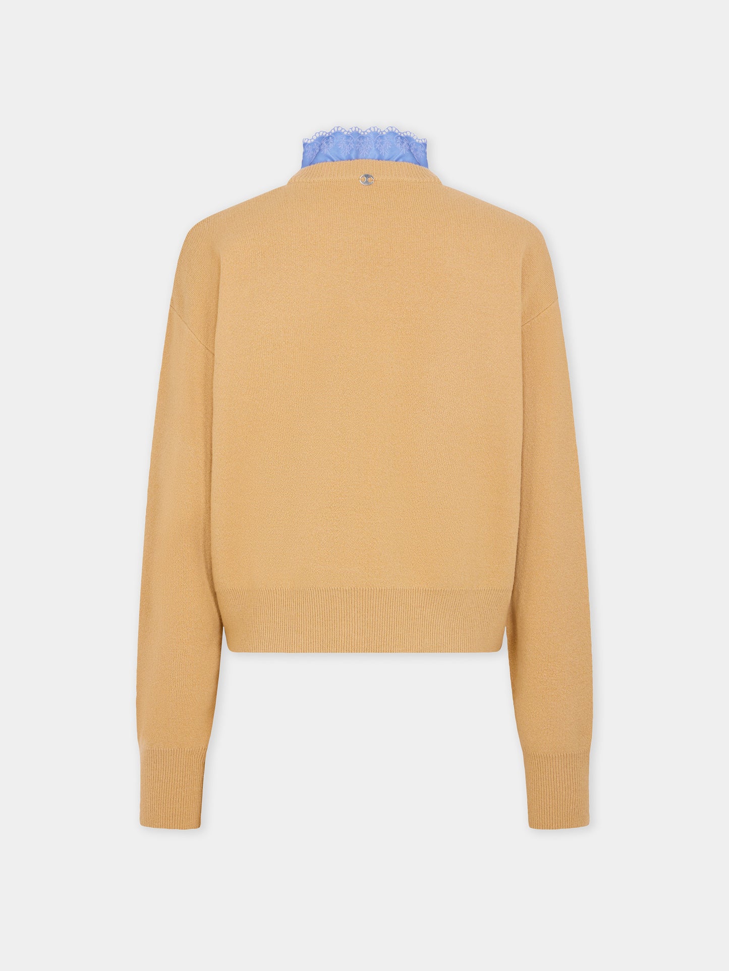 Camel wool long-sleeve cardigan