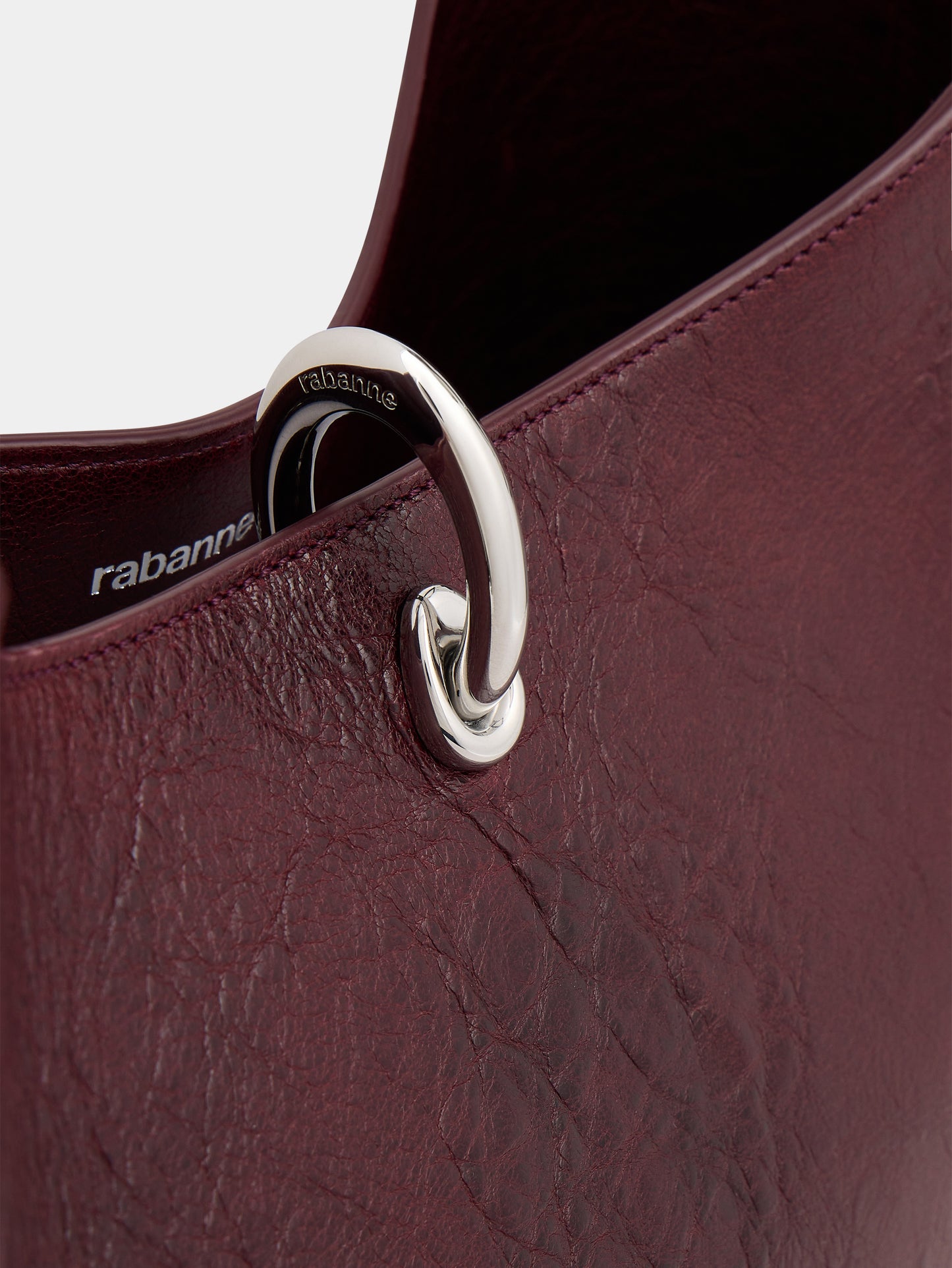 Sac tote ring en cuir texturé magenta 