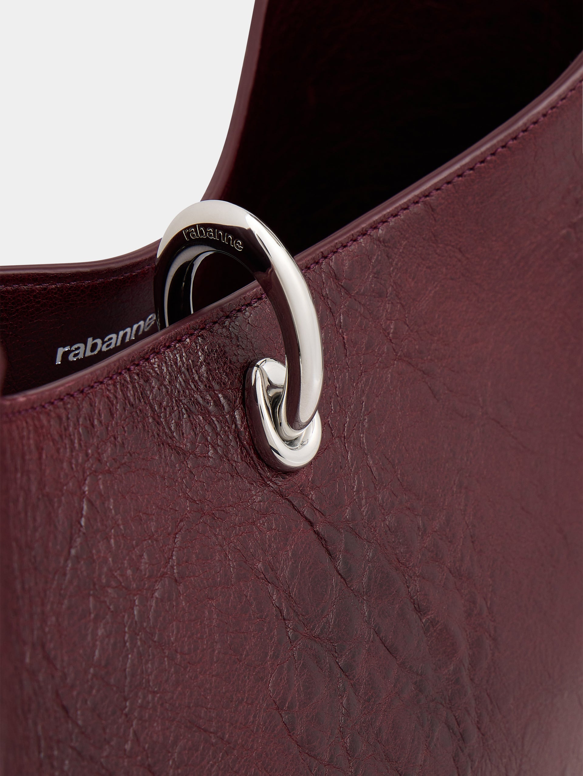 Sac tote ring en cuir texturé magenta 