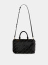 Boston Bag in black leather and gold finishing