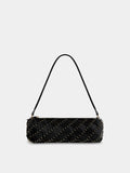 Baguette Bag in black leather and gold finishing