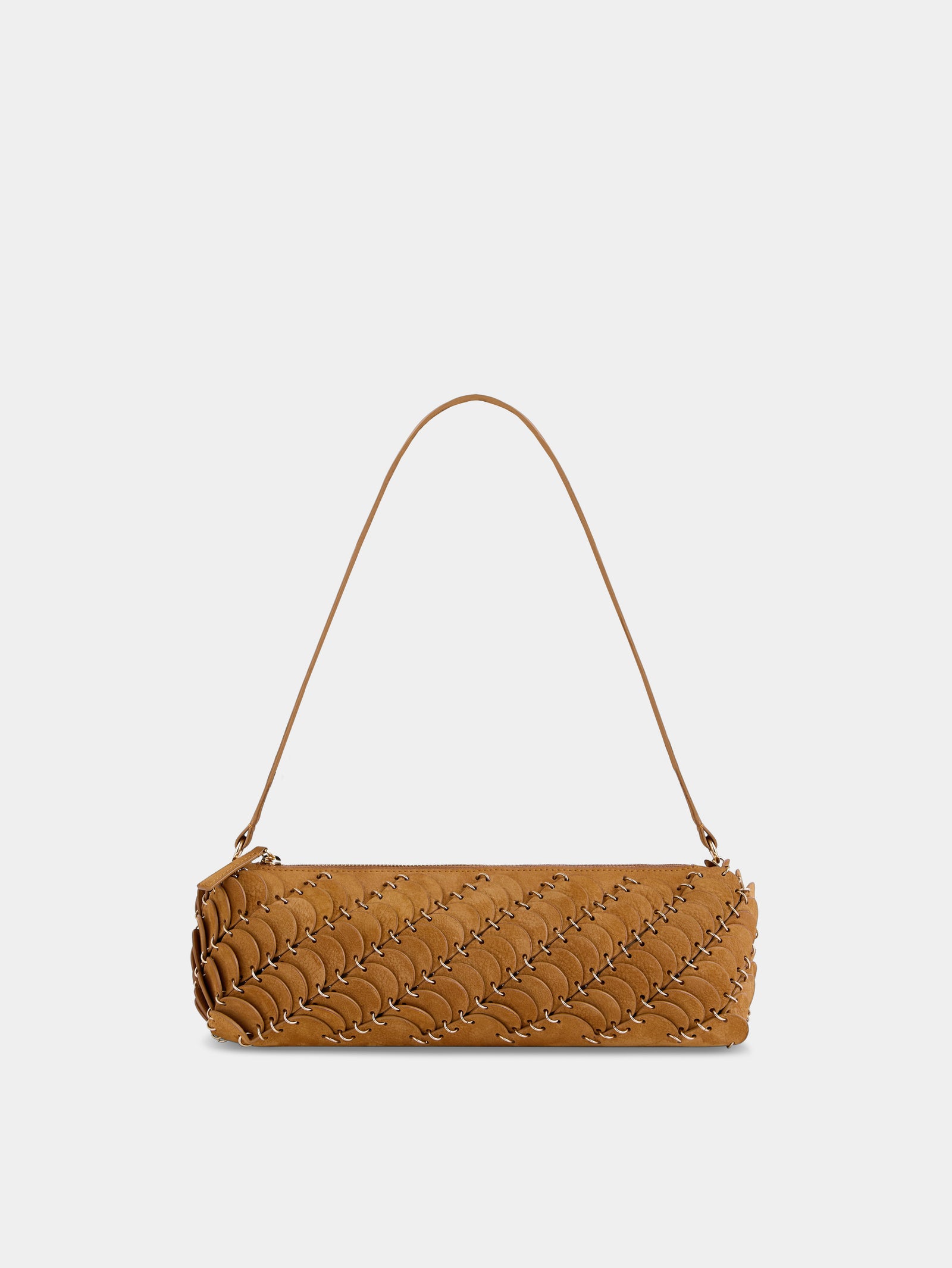 Baguette Bag in camel nubuck leather and gold finishing - Image 1