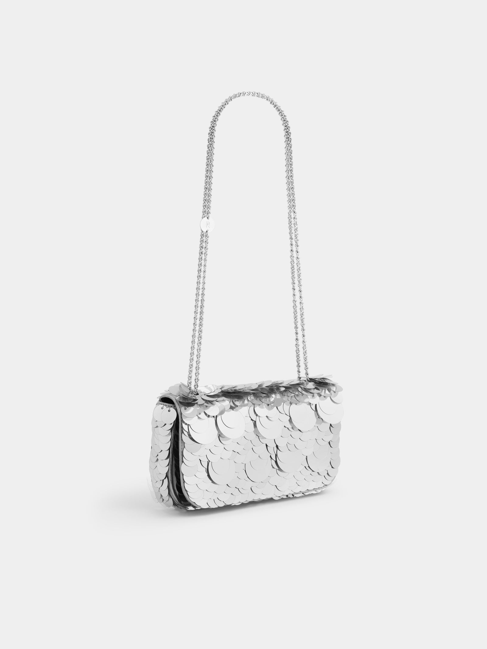 Small Sparkle baguette bag with silver sequins embroidery - Image 2
