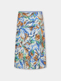 Midi Skirt with Multicolor Floral-Shaped Sequin Embroidery