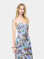 Midi Dress with Multicolor Floral-Shaped Sequin Embroidery position 4