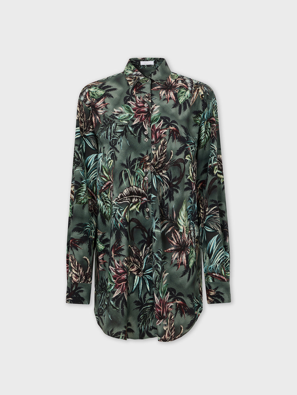 Chemise oversize en crêpe de soie imprimé floral - Image 1