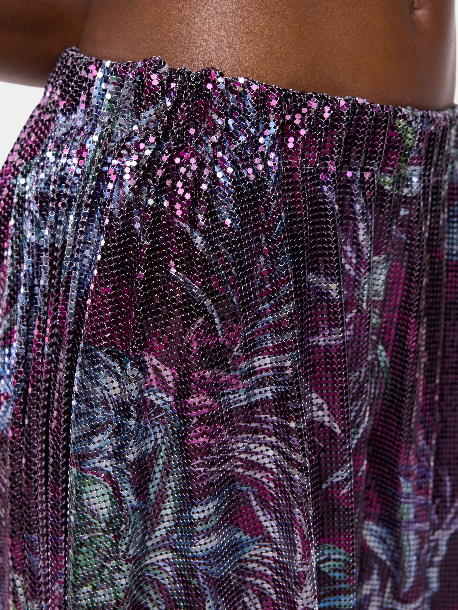 Mini-short en mesh imprimée palmier