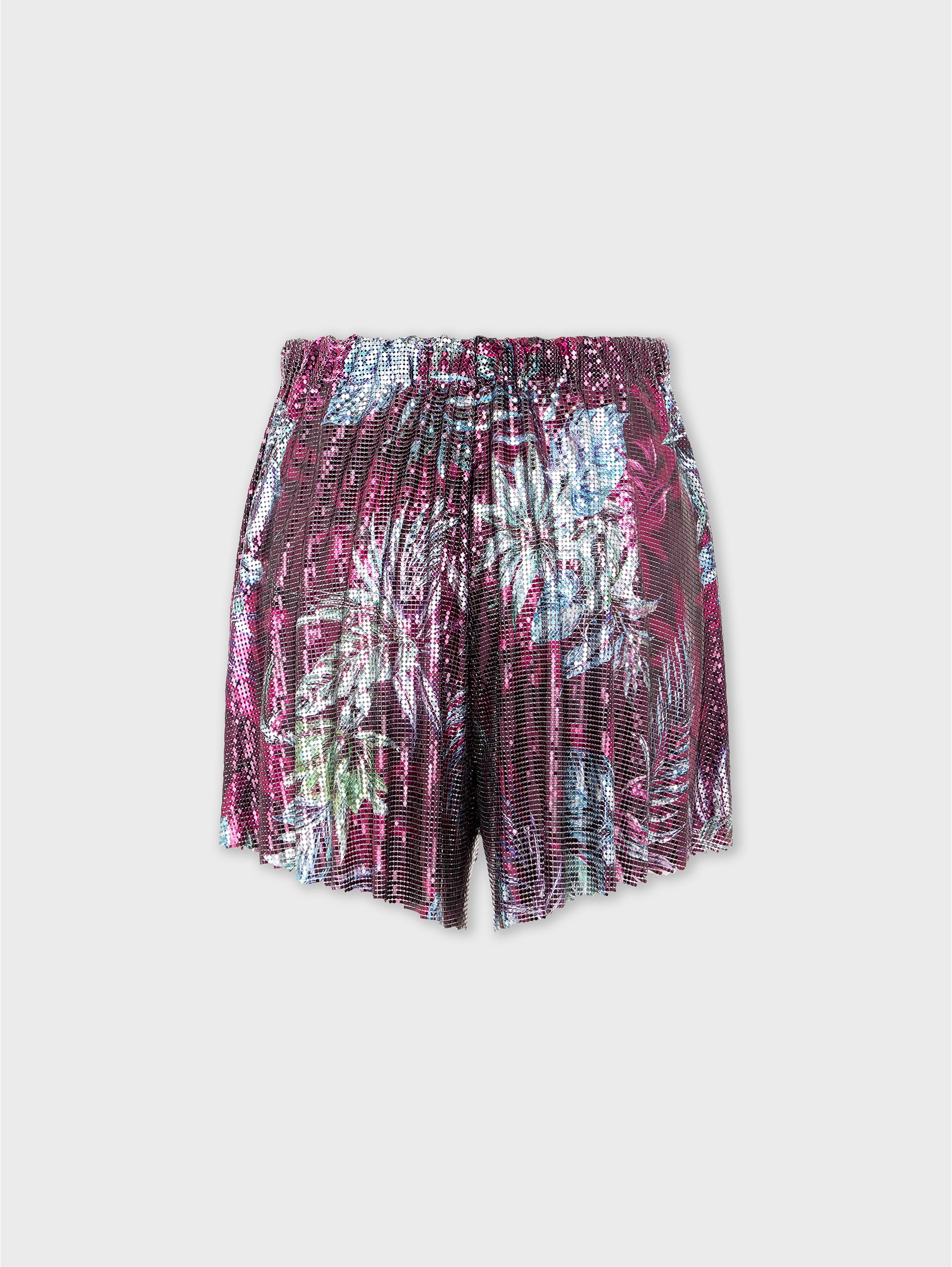Mini-short en mesh imprimée palmier