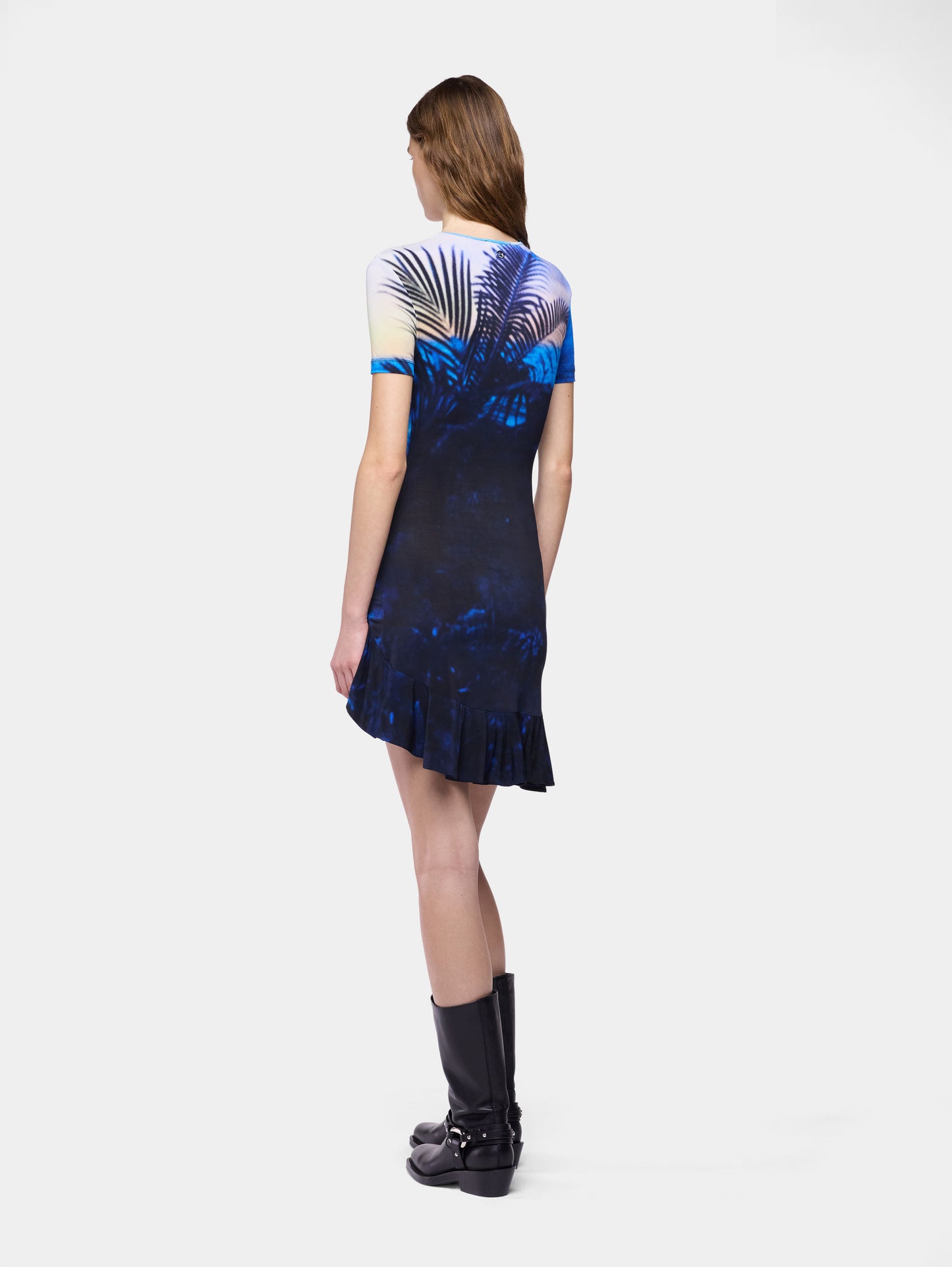 Mini Dress in Sunset-Printed Second-Skin Jersey position 3