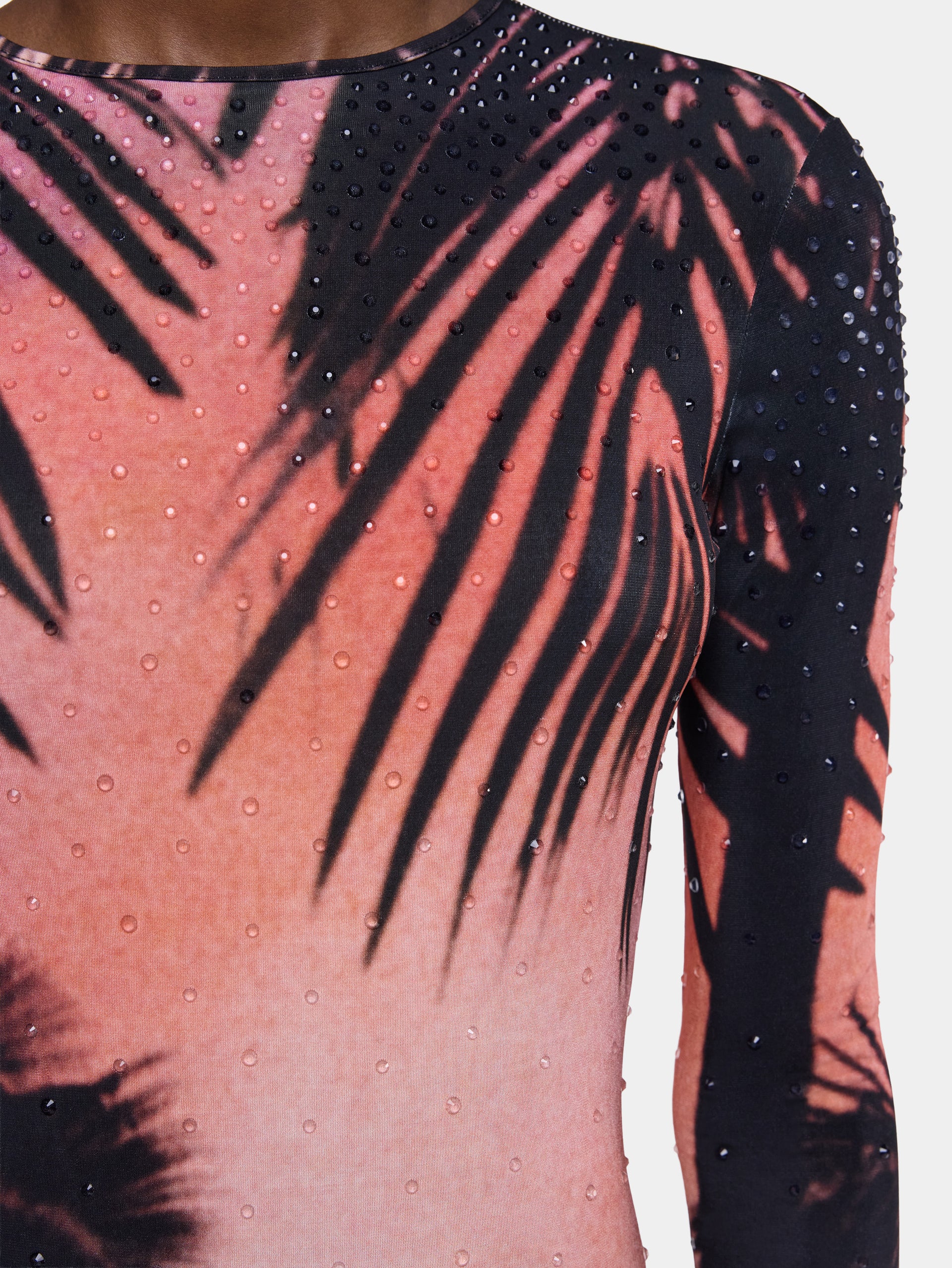 Maxi Dress in Thunderstorm-Printed Second-Skin Jersey