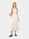 Midi dress in off white viscose jersey