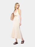 Midi dress in off white viscose jersey