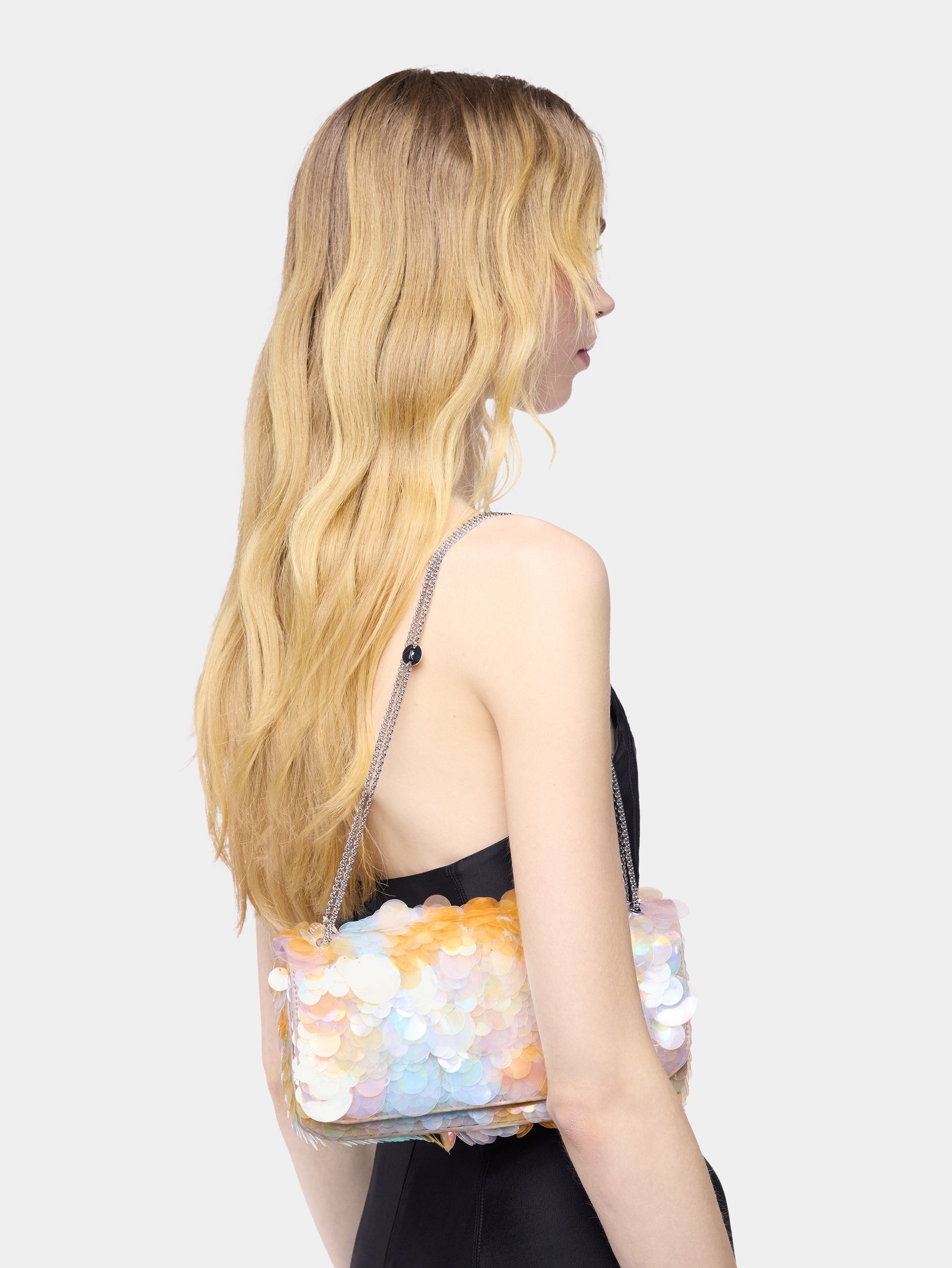 Sac baguette Sparkle avec broderie de sequins multicolores