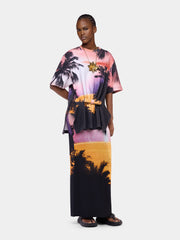 Tailored T-Shirt in Thunderstorm-Printed Cotton packshot front view 2