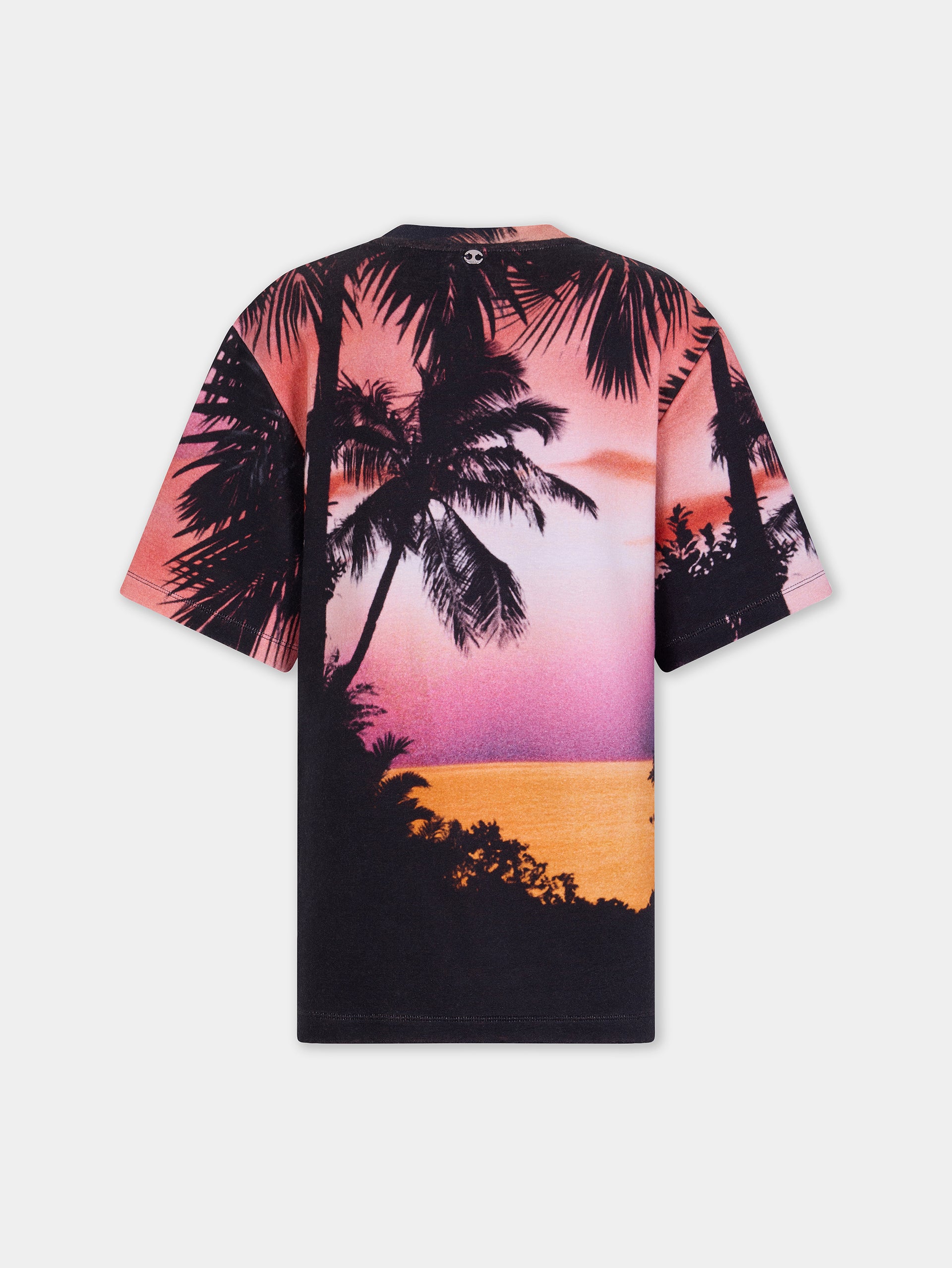 Tailored T-Shirt in Thunderstorm-Printed Cotton