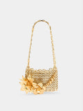1969 Nano gold bag with metal ton on ton flower detail