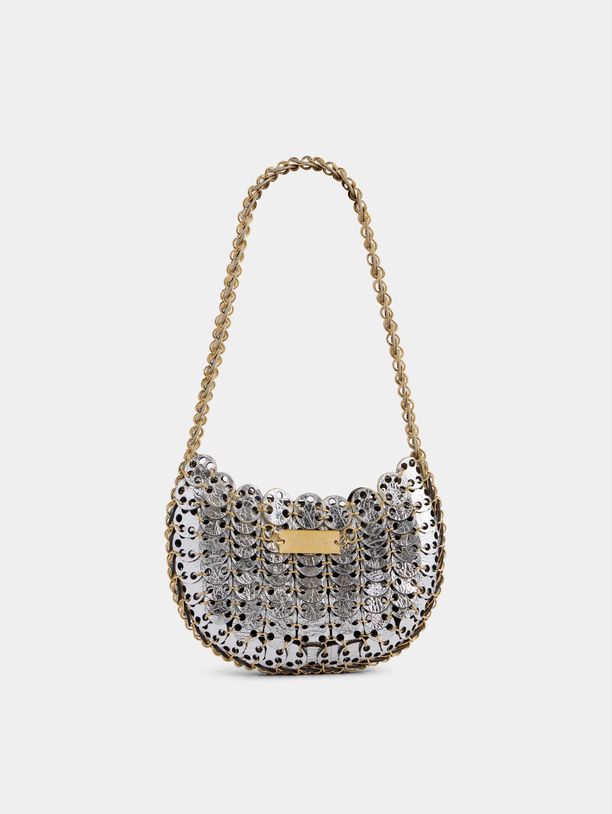 Moon Flip Bag in reversible silver and gold leather – Rabanne