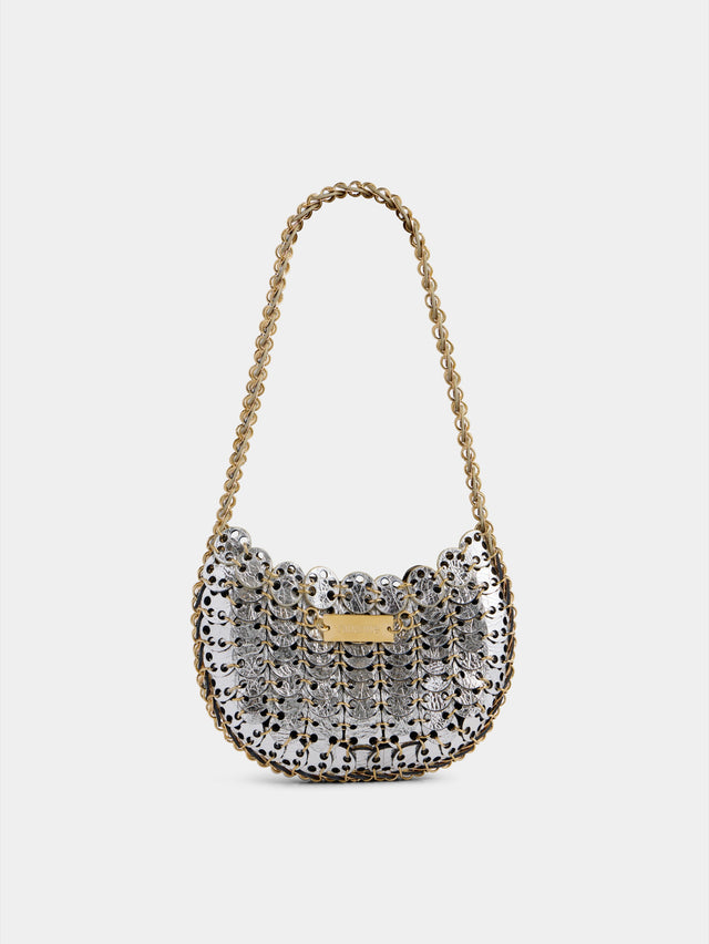 Moon Flip Bag in reversible silver and gold leather - Image 3