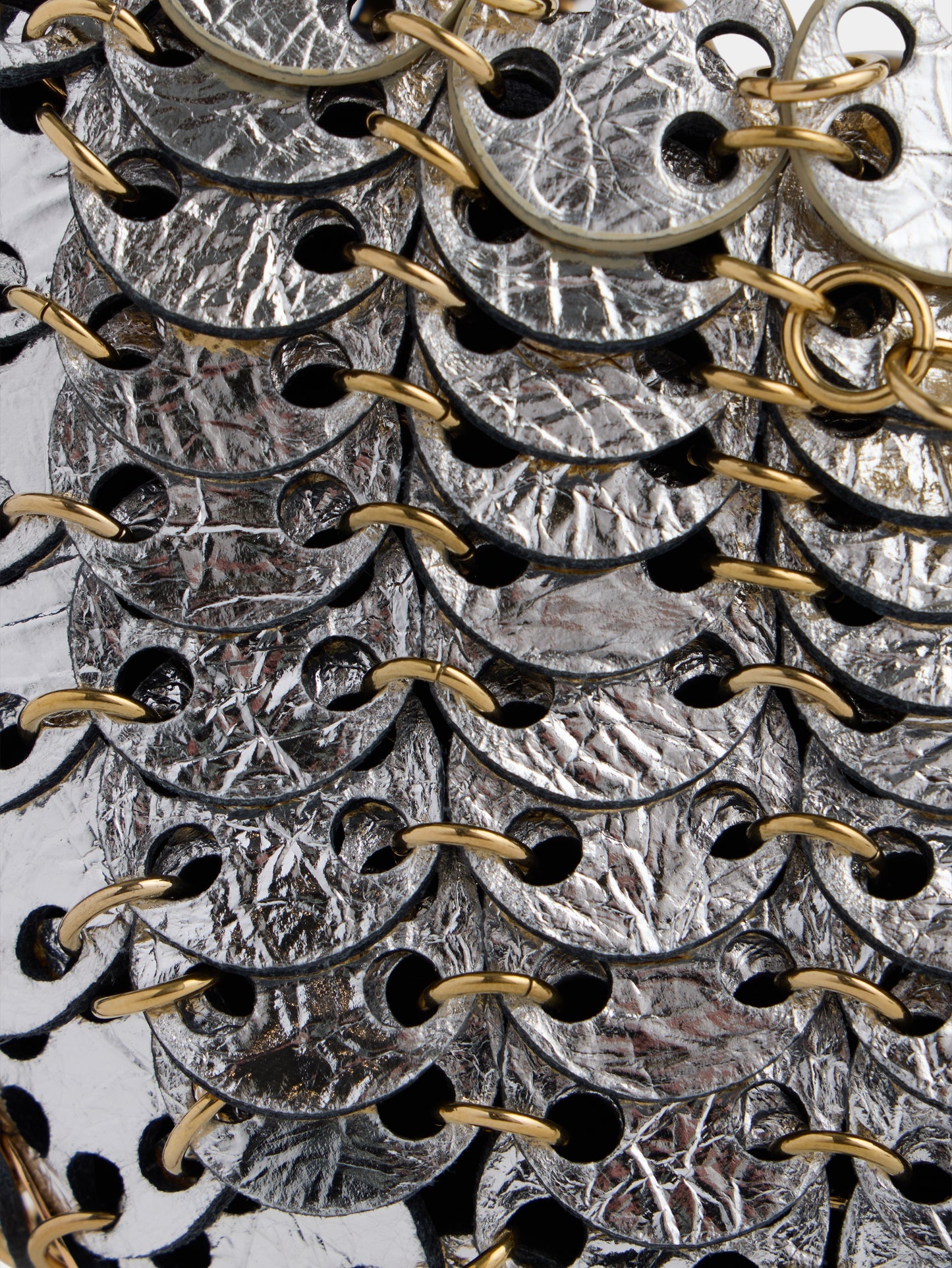 Moon Flip Bag in reversible silver and gold leather