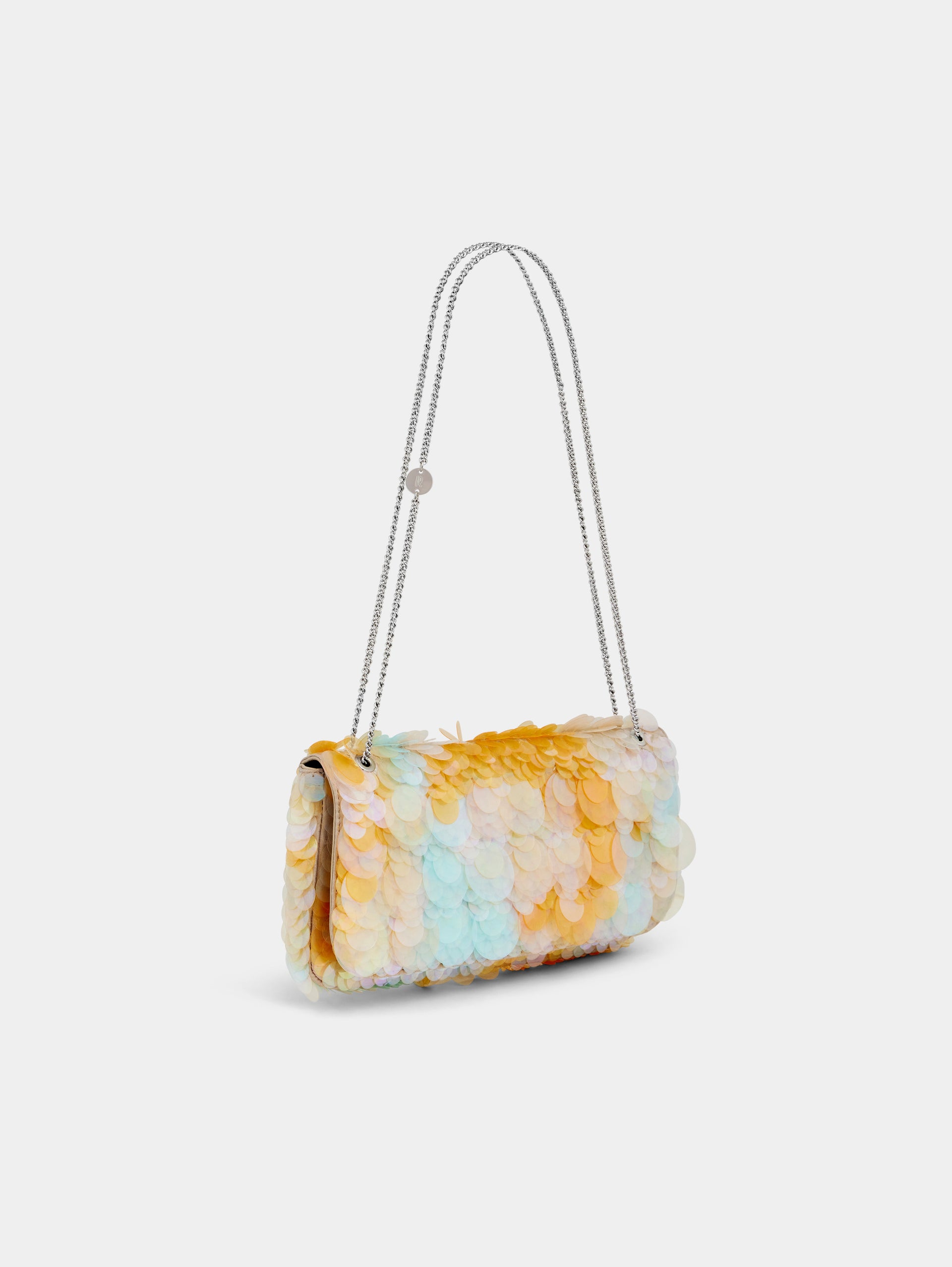 Sparkle baguette bag with multicolor sequins embroidery