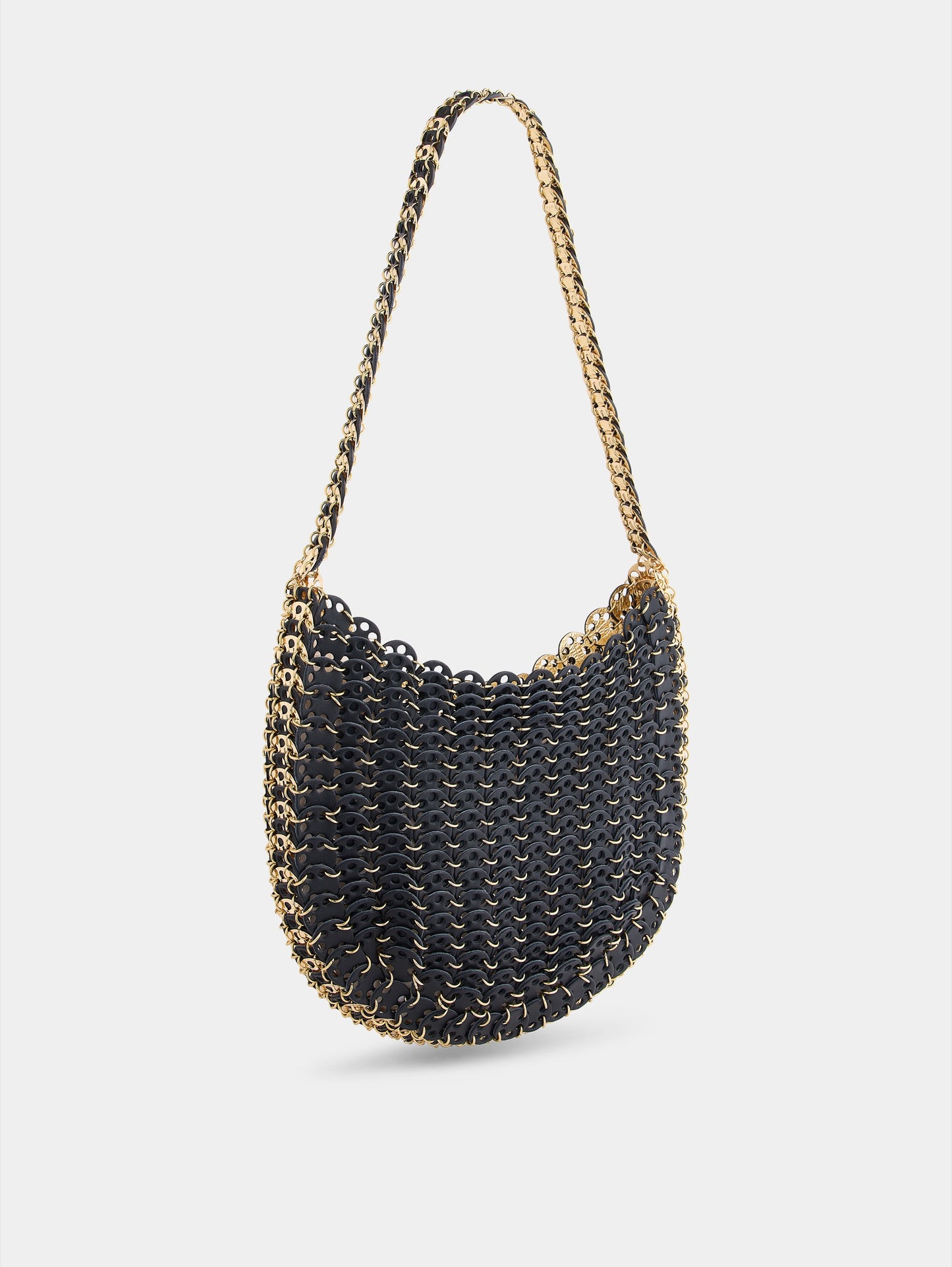 Sac Moon Hobo Flip en cuir réversible noir et or