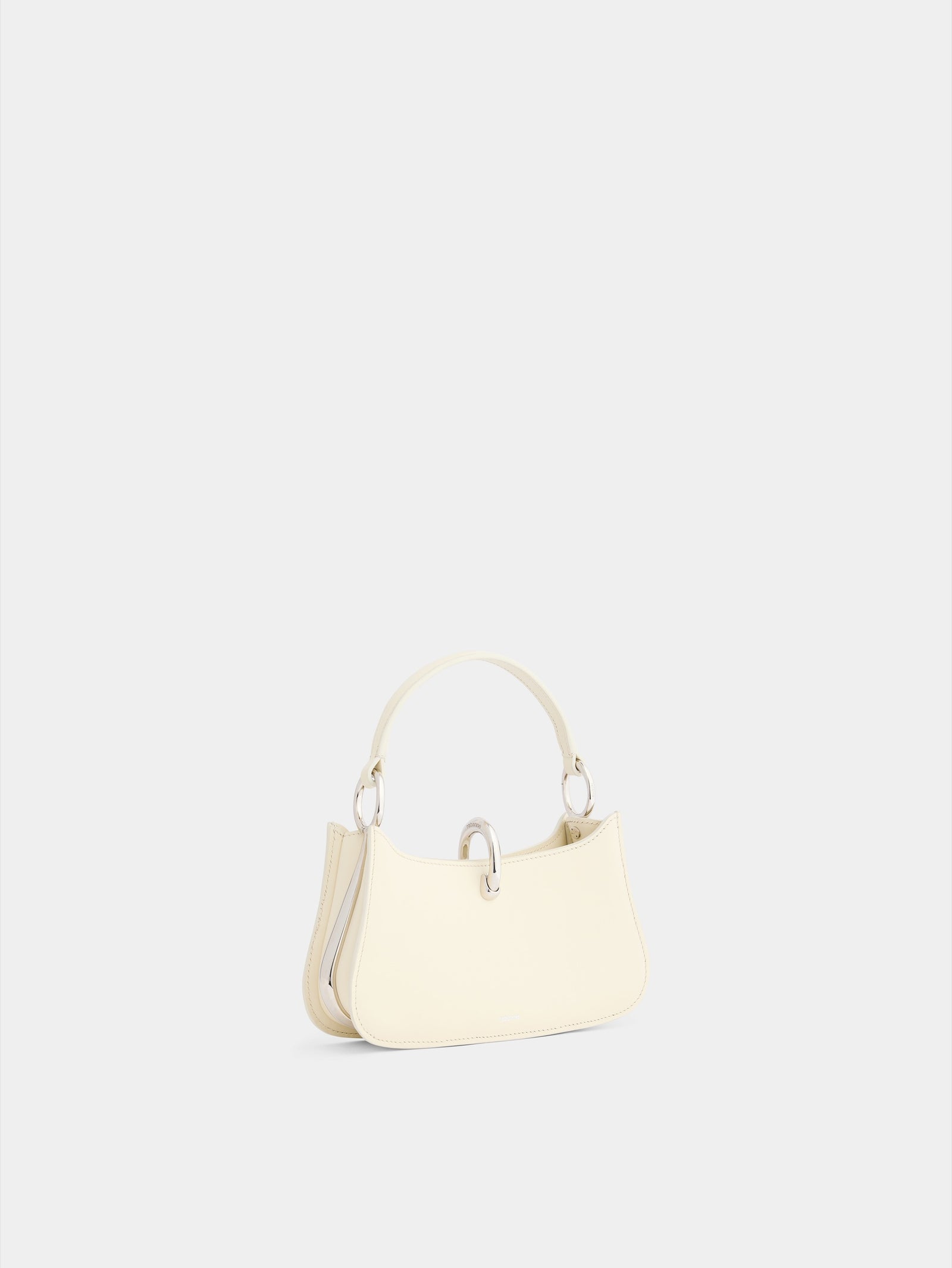 Micro Ring Ivory Leather Bag position 3 - Image 3