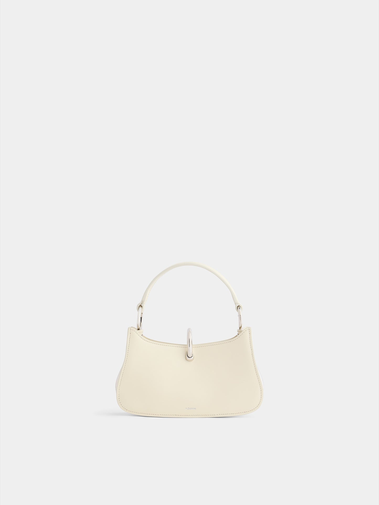 Micro Ring Ivory Leather Bag