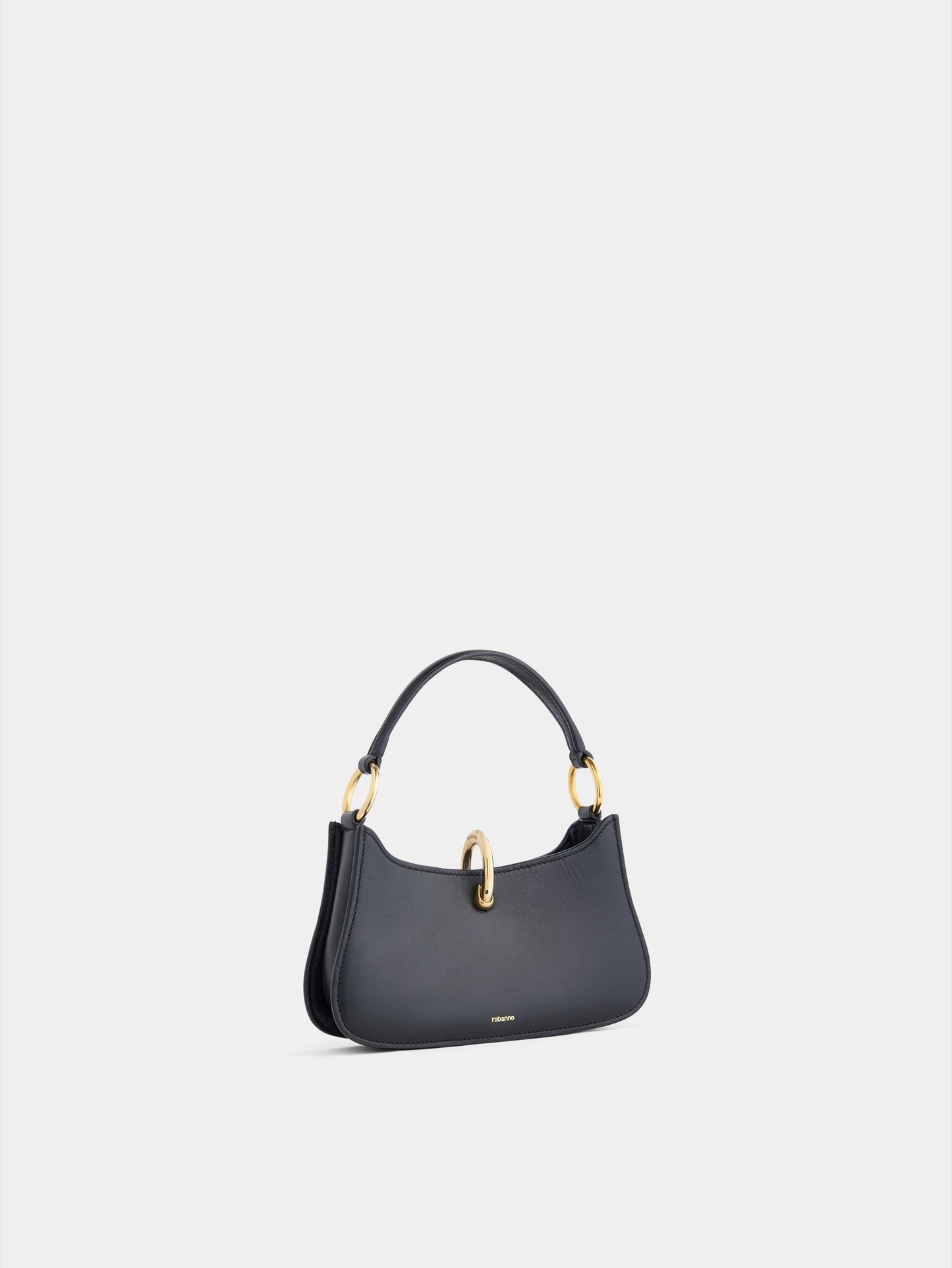 Micro sac Ring en cuir noir